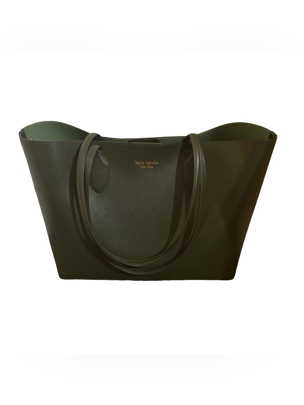 Kate Spade Olive Green Tote + Matching Clutch ‎ . ݁⋆ ۶ৎ ݁˖ . ݁